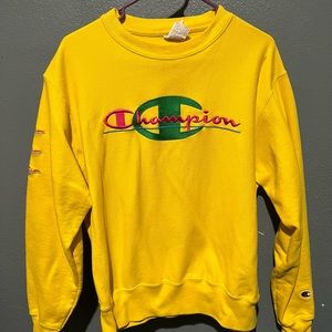 Yellow champion crewneck